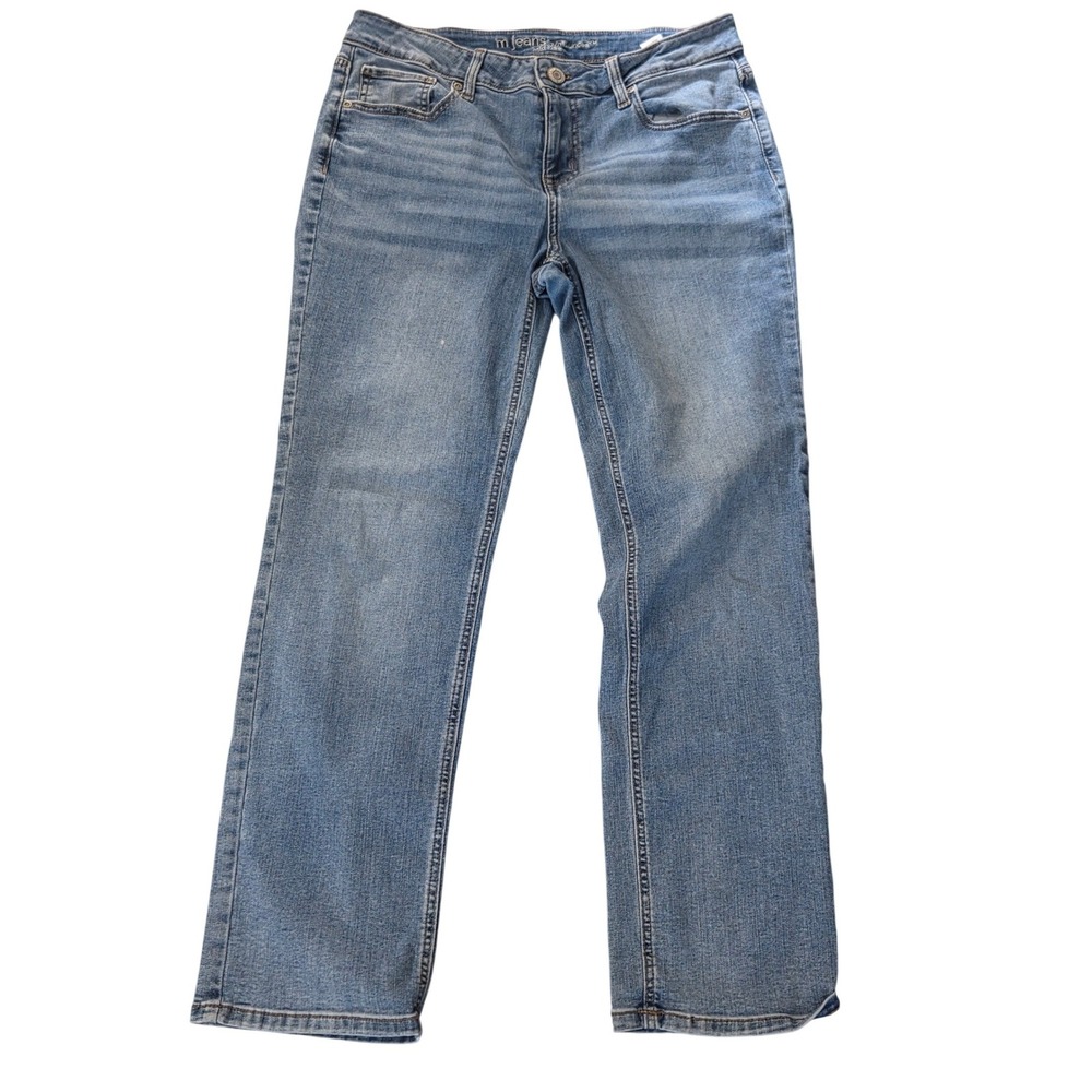 Maurices M Jeans Womens 12 Short Mid Rise Straight Leg Medium Wash Blue Denim